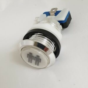 Bouton chromé lumineux Joueur 2 28mm vissable